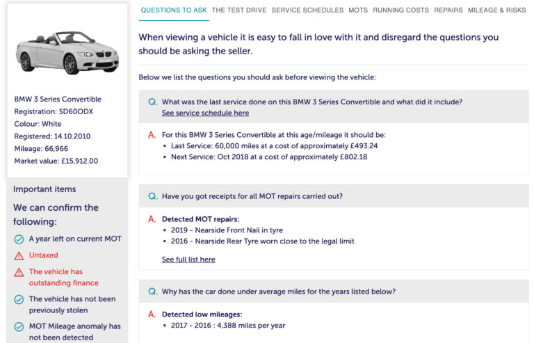 Questions to ask a seller when buying a used car